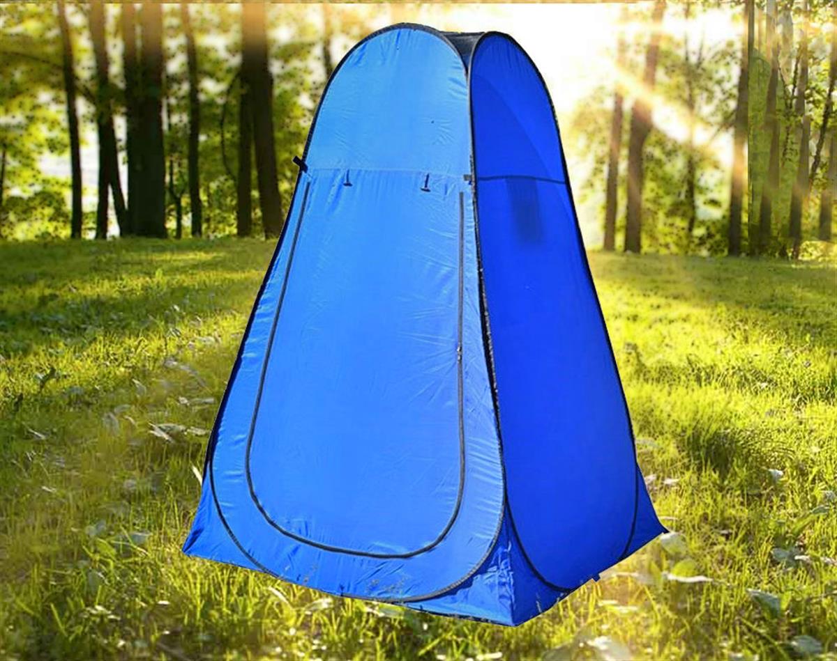  Portable Pop Up Privacy Shower Tent Spacious Changing Room for Camping Hiking Beach Toilet Shower Bathroom-Blue