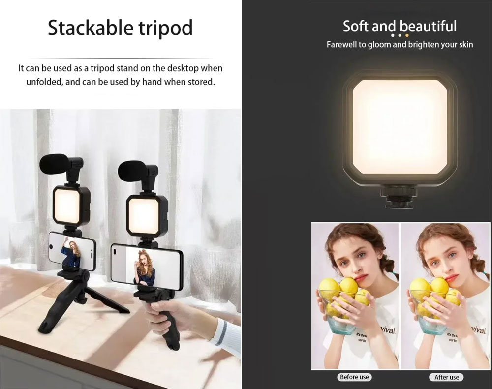 LED Selfie Light Tripod Stand