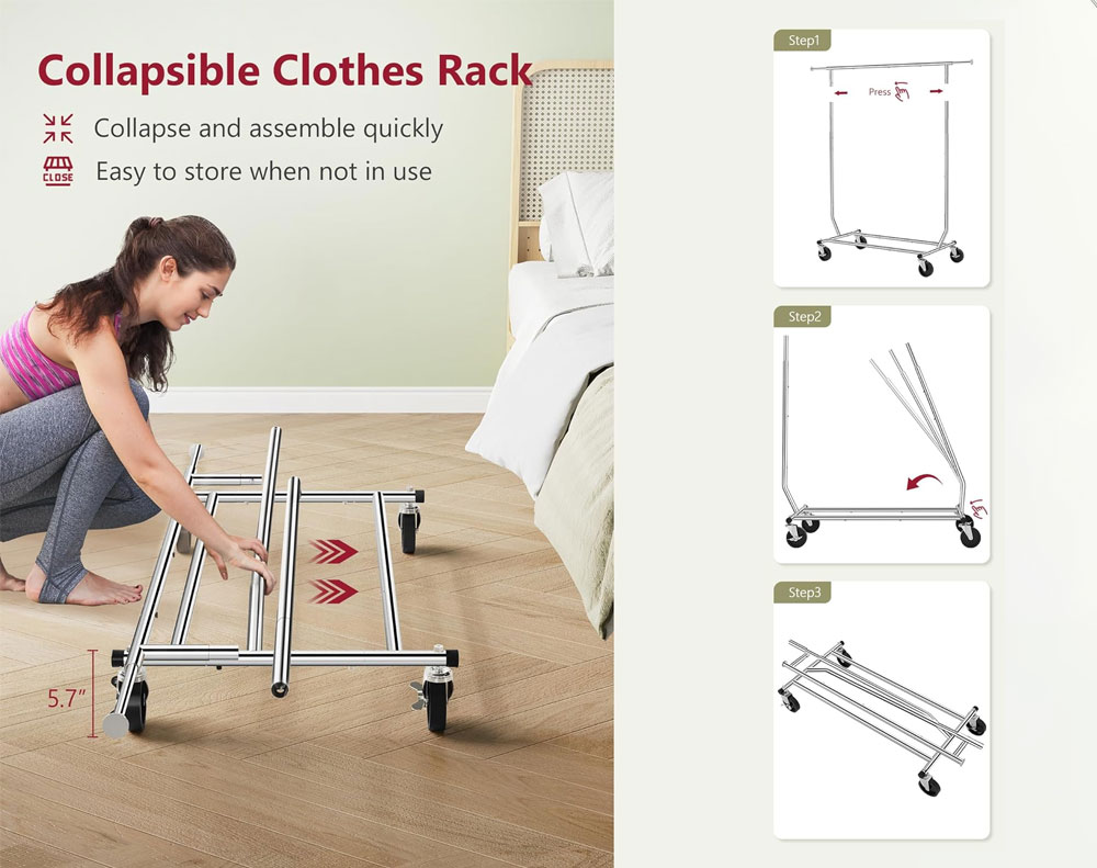 Industrial Rail Clothes Rack