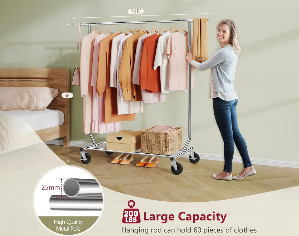 Industrial Rail Clothes Rack