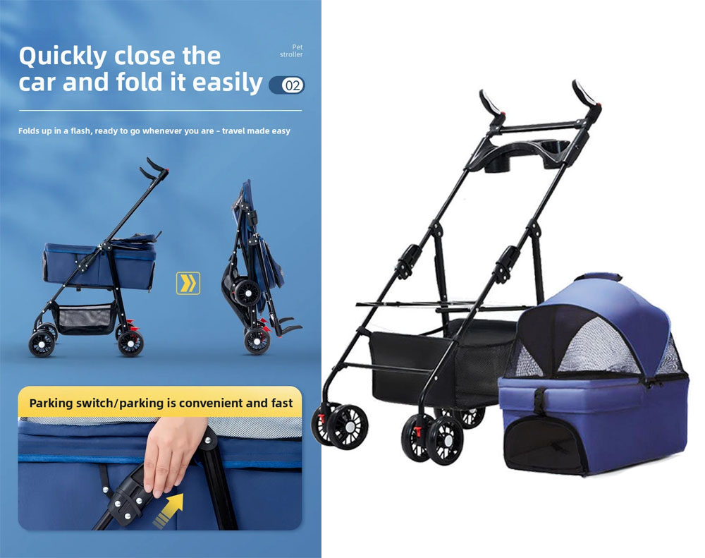 Pet Stroller Dog Cat Carrier