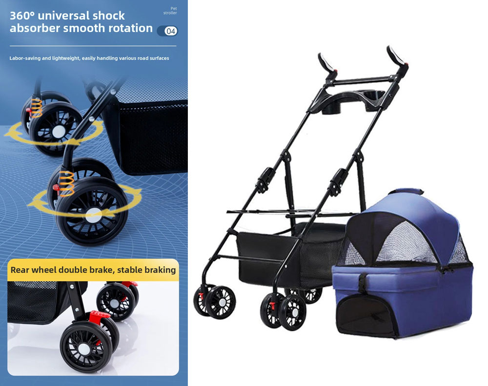 Pet Stroller Dog Cat Carrier
