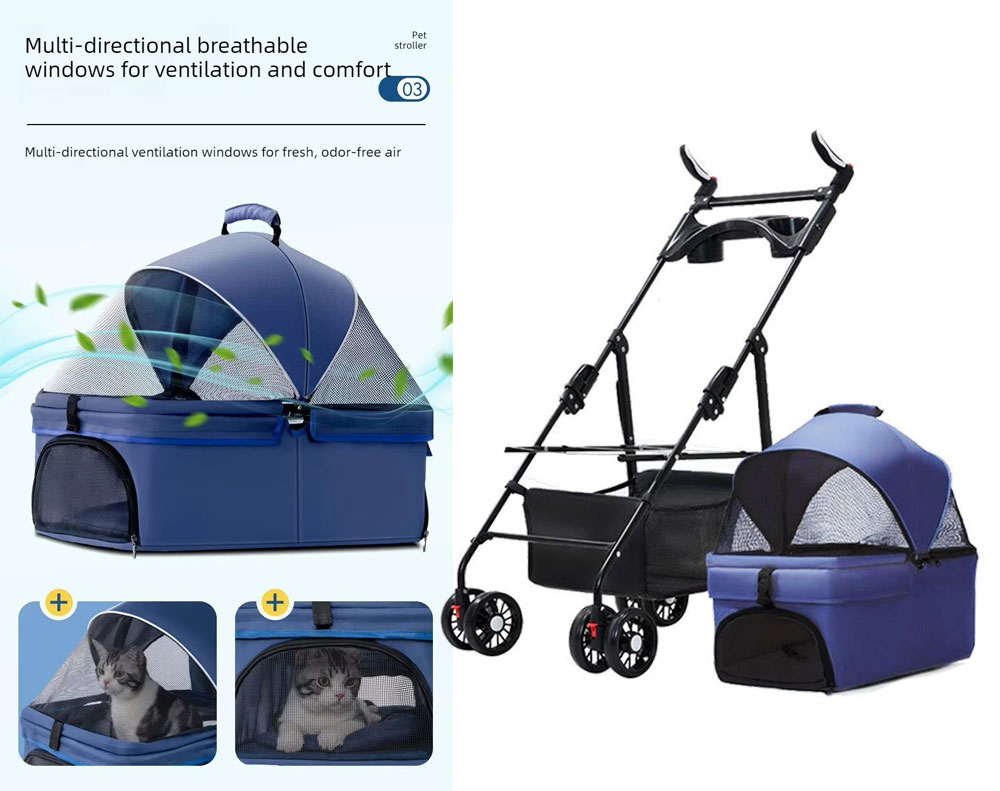 Pet Stroller Dog Cat Carrier