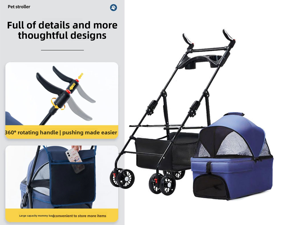 Pet Stroller Dog Cat Carrier