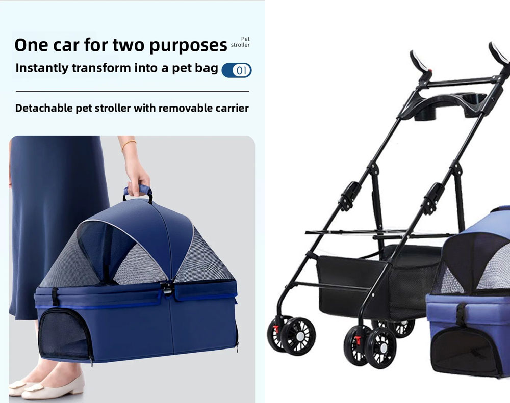 Pet Stroller Dog Cat Carrier