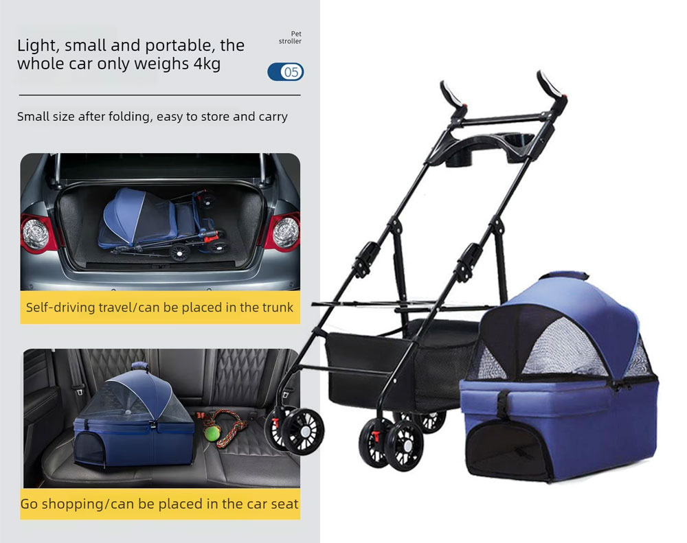 Pet Stroller Dog Cat Carrier