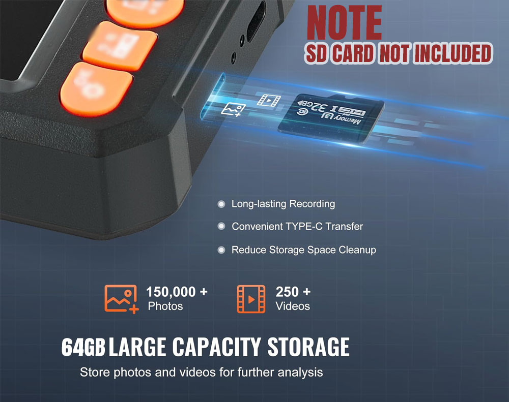 Endoscope Inspection Camera 5M with TF Card Slot