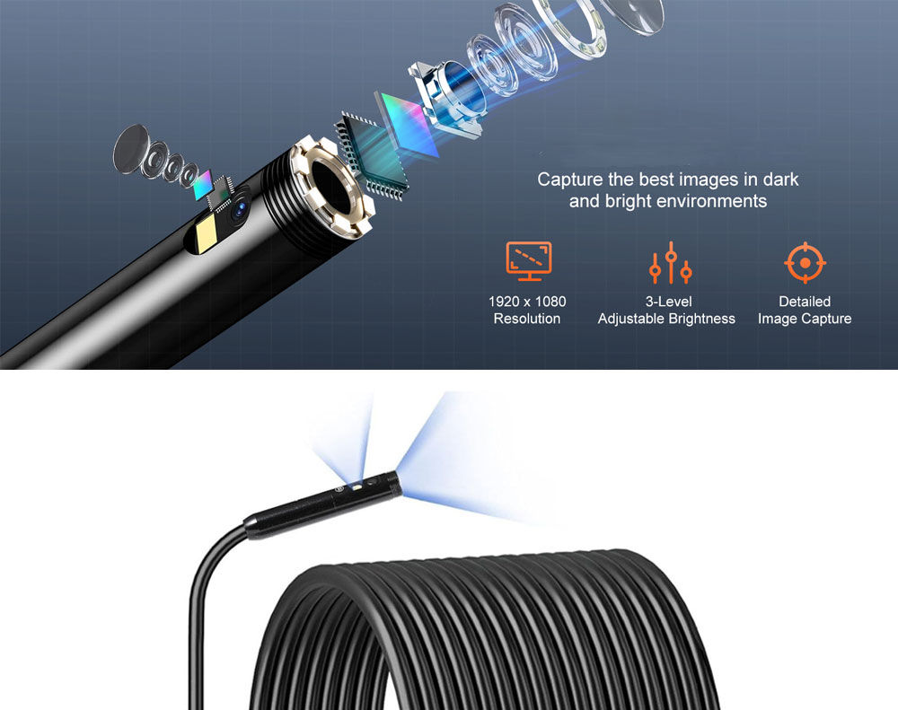 Endoscope Inspection Camera 5M with TF Card Slot